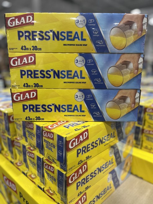 GLAD 壓膜保鮮膜 43cm x 30cm, 43.4m, 3個