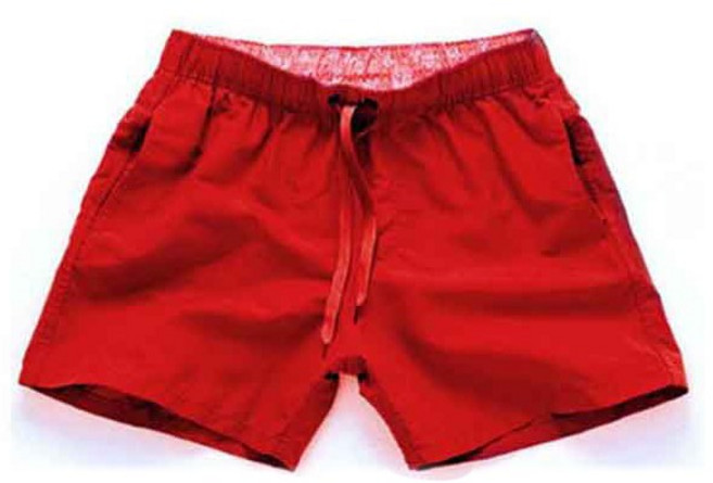 모던지 남성용 3부 비치 반바지, 레드