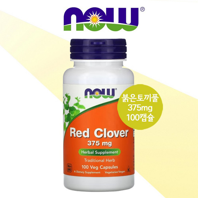나우푸드 레드 클로버 375mg 캡슐, 1개, 100정