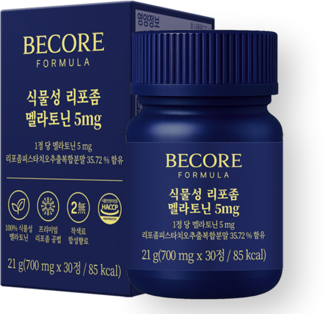 비코어 식물성 리포좀 멜라토닌 5mg 식약청 인증 HACCP, 1개, 30정
