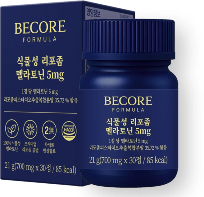 비코어 식물성 리포좀 멜라토닌 5mg 식약청 인증 HACCP, 1개, 30정 - 쿠팡