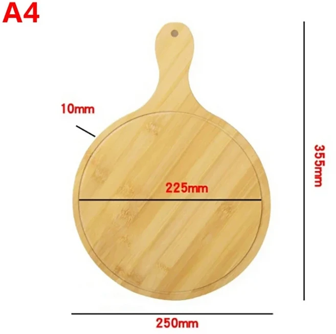 1개 나무 원형/직사각형 피자 패들 서빙 보드/커팅 손잡이 포함 빵/페이스트리 접시/스테이크/간식 트레이, 05 A10