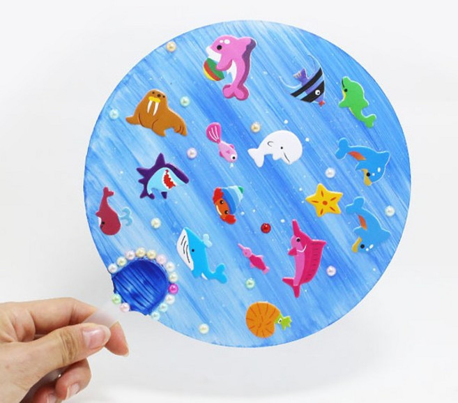 투명 부채 완성형 꾸미기 DIY 원형, 10개