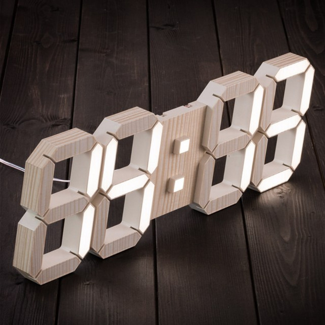 NEW 국산 플라이토 우드 3D LED 벽시계 38cm LG전구, 미송우드