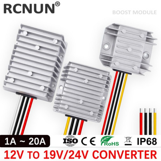 RCNUN 부스터 12V ~ 24V 19V 3A 5A 10A 15A 20A 스텝 업 DC DC 컨버터 12V ~ 19V 부스트 모듈 자동차 노트, 03 12V to 24V 10A, 1개