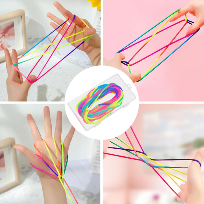 데이하울 크레파스 실뜨기 실놀이 추억놀이, 5개, 레인보우