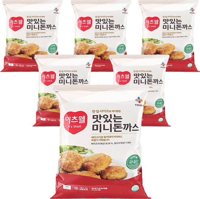이츠웰 미니돈까스, 6개, 1kg