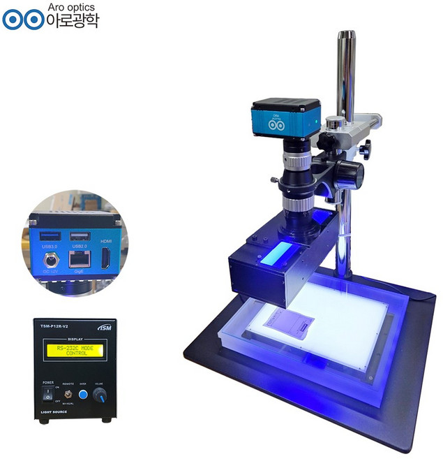 아로 4K 카메라 블루 동축 조명 투과반사 현미경, 1개, 광학배율 40배