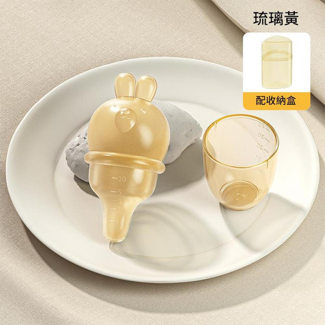 嬰兒餵藥器 防嗆滴管 矽膠寶寶專用, 黃 收納盒 裝opp袋子, 1個, 1ml