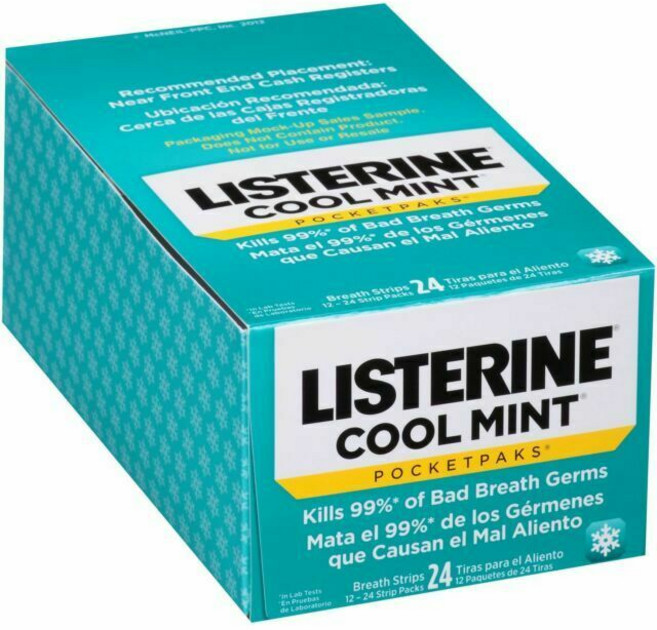리스테린 포켓팩 브레스 스트립 쿨민트 24매 12개셋트, 1개