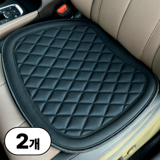 러슈브 사계절 프리미엄 자동차 방석, 1세트, 블랙