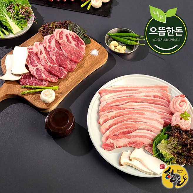 [으뜸한돈]한돈 냉장 삼겹살+목살+오겹살 1.5kg(구이용), 1개, 1.5kg