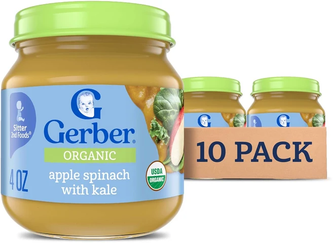 거버 스테이지 1 베이비푸드 오가닉 퓨레 유리병단지 논 GMO 베지터블, 10개, 113g - 쿠팡