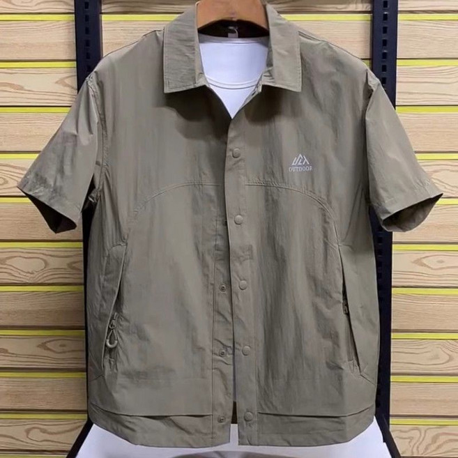 남성 여름용 경량 반팔 바람막이 자켓 아웃도어 캐주얼 방풍 기능성 점퍼 셔츠반팔