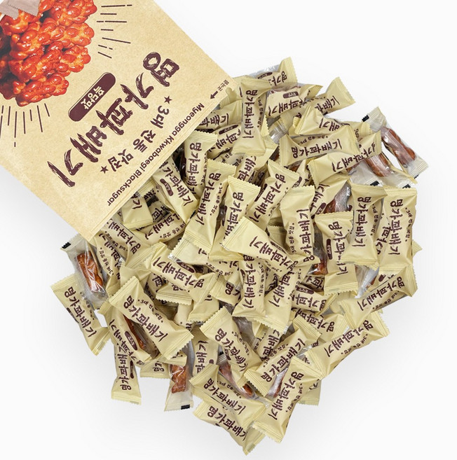 미니 명가 꽈배기 과자 흑당 대용량 옛날 간식 150개(개별포장), 1개