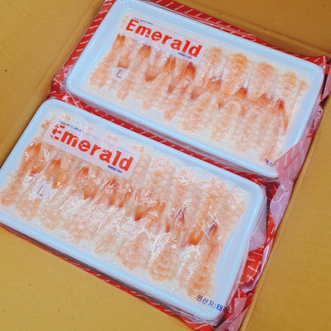 도매/업소용 초밥용새우 L사이즈 1박스(115g X 20팩)스시초밥재료 초새우손질, 1
