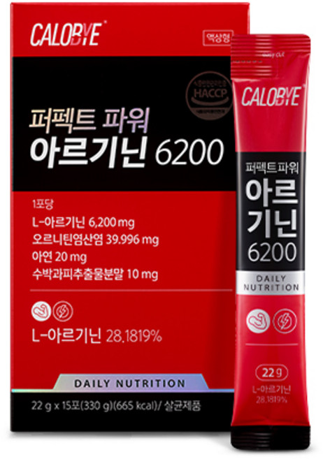 칼로바이 퍼펙트 파워 아르기닌 6200 15p, 330g, 1개