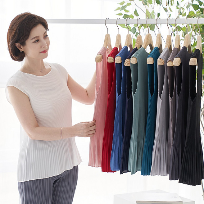 엄마옷 마담4060 플리츠민소매-RSL305022-