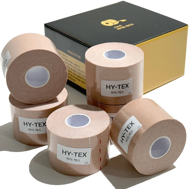 MehrWert 키네시올로지 근육 스포츠 테이핑 테이프, 스킨(살색), 6개입 - 쿠팡