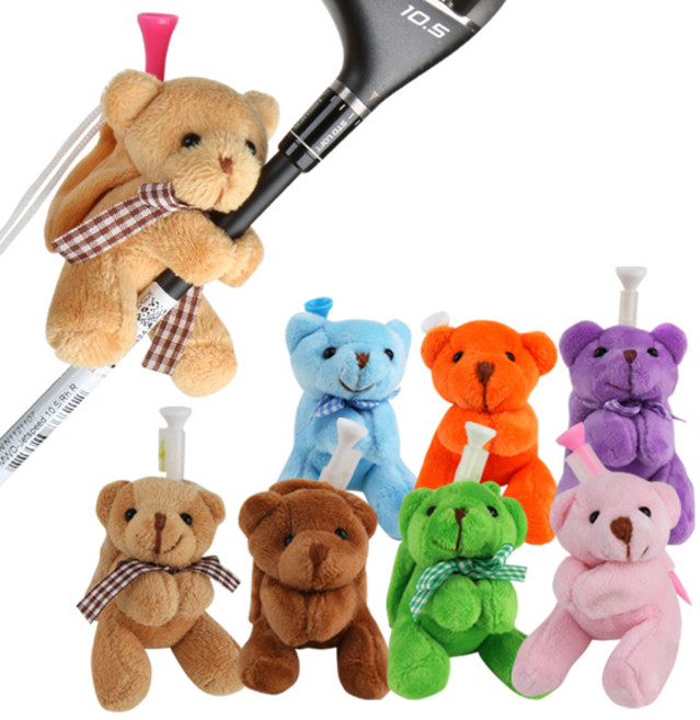 [KAXIYA] 카시야 샤프트장착 곰돌이 인형 골프티꽂이, 곰돌이_오렌지, 1개