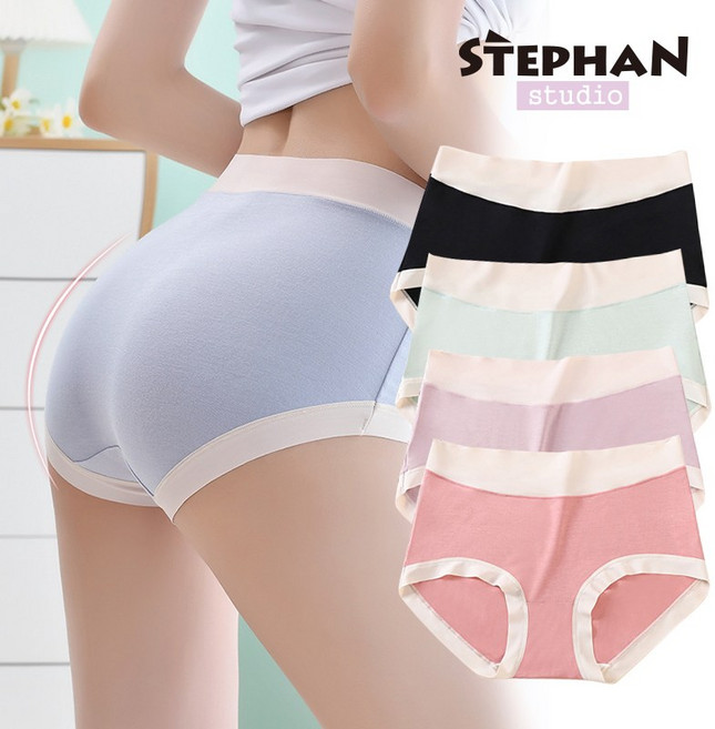 투톤 모달 팬티 여성팬티 부드러운 신축성 통기성 원단 특수밴딩 체형보정 개별포장