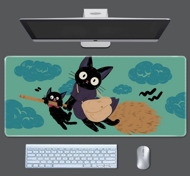 블랙 야웅이 게이밍 장패드 야냥이 고양이 퍼피 강아지 토끼 애니멀 데일리 테마 일러스트 테이블 와이드 롱패드 데스크깔개 취직선물 논슬립 최신상 20종, 애니멀 데일리 장패드04, 300x800x2mm, 1개
