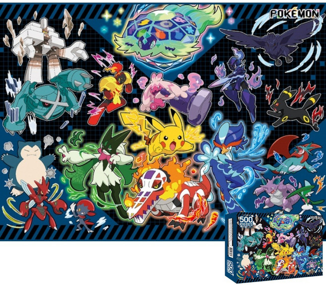 퍼즐피플 포켓몬스터 직소퍼즐 시리즈, 배리어스 컬러 500피스, 1개, 포함, 500피스