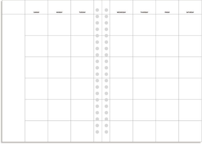 데이스테이션 A5 20공 바인더 월간계획 먼슬리 속지 25절, 일 시작, 심플