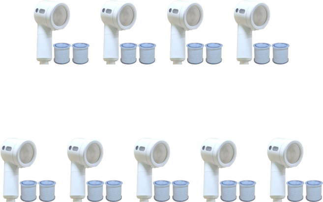 닥터지디 여행용 미니 샤워기 본품 + 하이브리드 정수필터 2P + 파우치 세트, 화이트, 9개