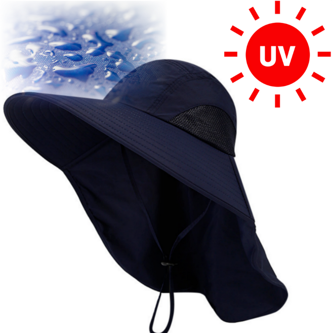 그레시아 빅사이즈 자외선차단 햇빛가리개 등산 농사 낚시 모자, 네이비
