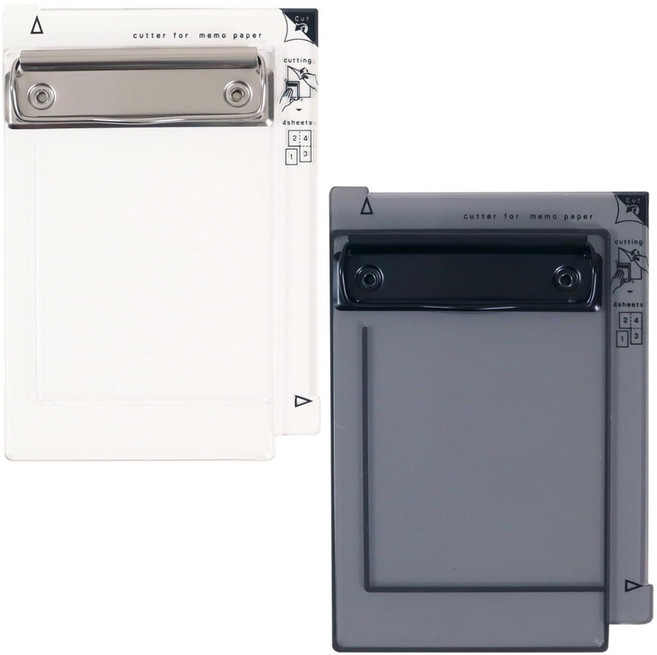 쿠츠와 4등분 클립보드 파일 홀더 파일철 세로형 A4, 2개, 블랙