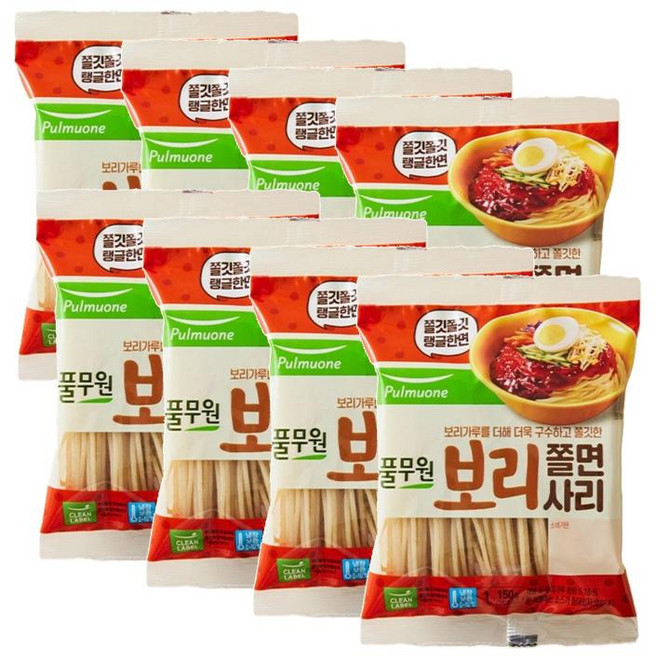 풀무원식품 보리쫄면사리, 8개, 150g