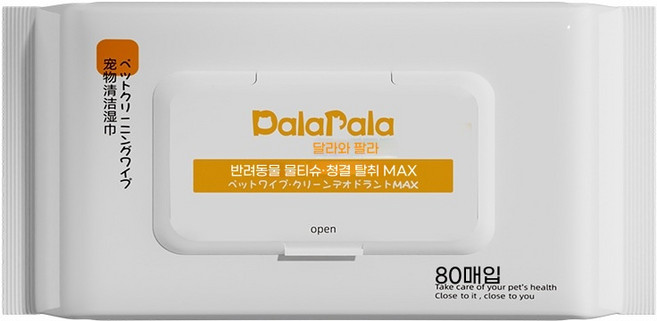 강아지 고양이 목욕 장갑 물티슈 대형 두꺼운 탈취 클렌징 반려동물 바디 티슈, 애완동물 물티슈 80매(무향 화이트 타입), 1, 80