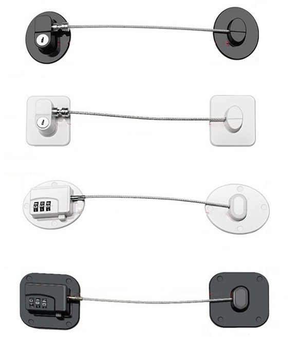 냉장고자물쇠 비밀번호 서랍 옷장 창문 잠금장치, 비밀번호타입, 원형, 화이트, 1개