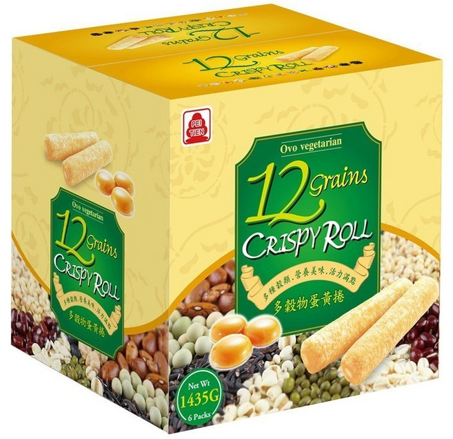 北田 PEI TIEN 12 Grains 多穀物蛋黃捲 1435公克 6包, 1個, 天然穀物蛋黃捲