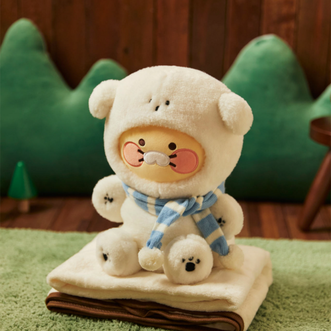 플루피프렌즈 춘식이 인형 무릎담요 블랭킷 차박 낚시