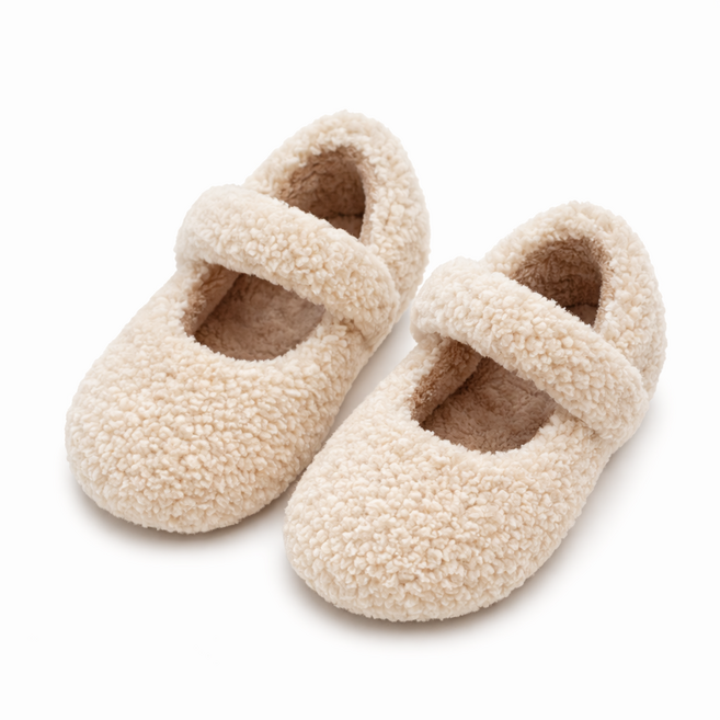 아동 보아털 메리제인 퍼슈즈 겨울 유아 실내화 폭신 따뜻한 아기신발 털슬리퍼