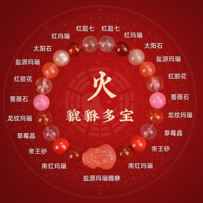 五行水晶手鍊 貔貅多寶