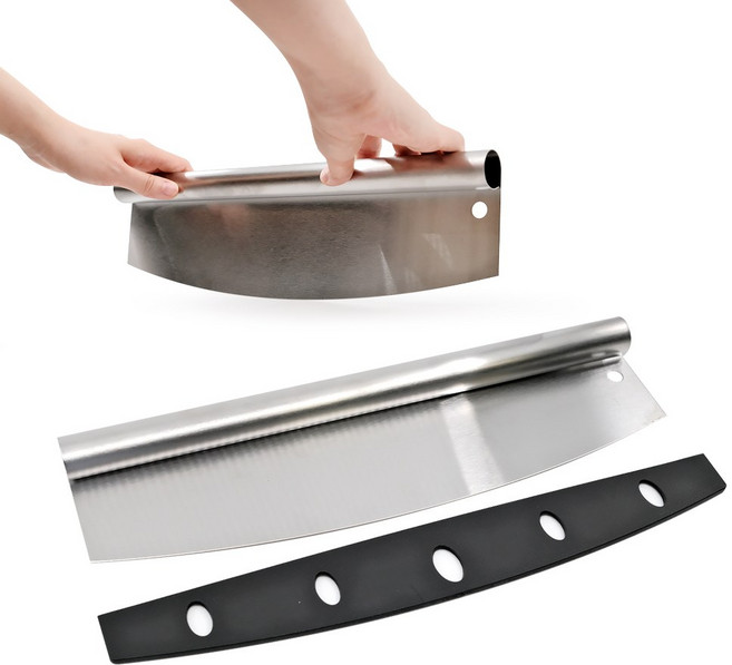 kimspp 올스텐 피자칼(특대형) 35cm 곡선형 스텐 스크래퍼 도우 반죽칼 제과 제빵 베이킹 빵칼, 본상품선택, 상세페이지참조
