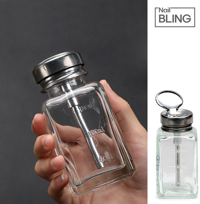 네일 펌핑용기 유리 멘다 디스펜서 클렌저 용기보관 네일샵도구, 펌핑 유리 멘다, 1개