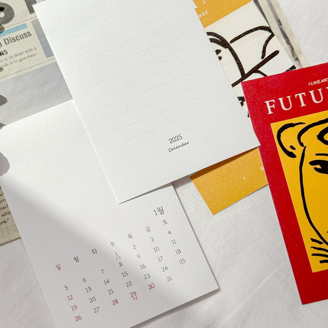 2026년 달력 만들기 캘리그라피 DIY 탁상 캘린더, 1개, 4x6달력+원목 꽂이