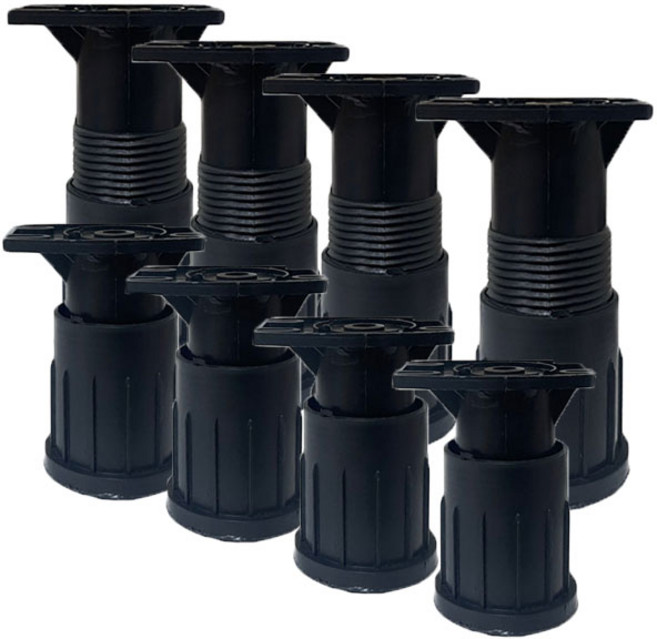 싱크대다리 피스형 8개입 높이조절가능 씽크발 씽크대발통, 8개, 블랙