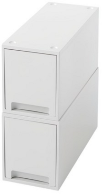 위즈홈 적층형 틈새수납장 슬림 2단, WHITE