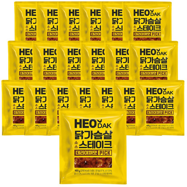 허닭PICK 닭가슴살 소스 스테이크 데리야끼, 20개, 100g