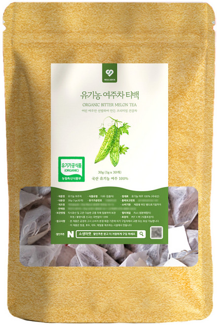 국산 유기농 볶은 어린 여주차 티백 당뇨에좋은 차 1g 30개입, 1개
