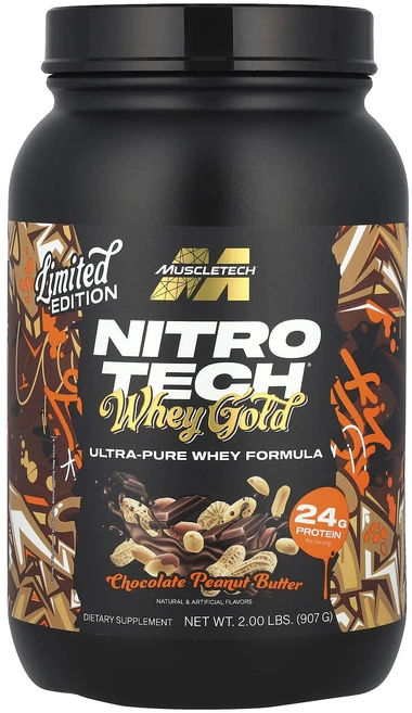 MuscleTech Nitro Tech® 유청 골드 초콜릿 땅콩 버터 맛 907g(2lb), MuscleTechNitroTech유청골드초콜릿땅콩버터, 907g, 1개 - 쿠팡