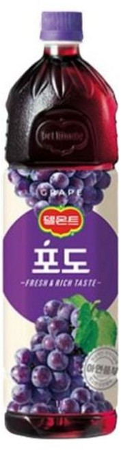 롯데칠성 델몬트 포도100 1.5L x 12 rkr701Rc, 1개, 1g, 1ml