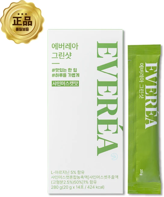 에버레아 그린샷 샤인머스캣맛 녹차추출물 아르기닌 젤리, 1박스, 280g - 쿠팡