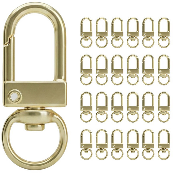 마메 엑세서리 키링 부자재 D고리, 라이트 골드, 1세트