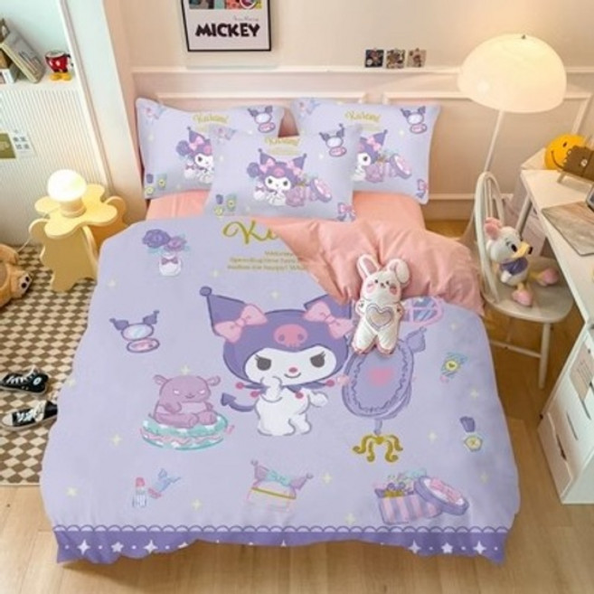 쿠로미 이불 커버 세트 산리오 순면, B
